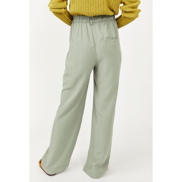 FREE PEOPLE Nothin To Say Pleated Trousers / Seagrass - Picture 7 of 10